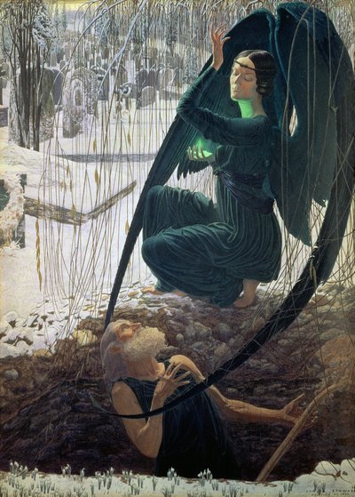The Death and the Gravedigger, 1900 by Carlos Schwabe